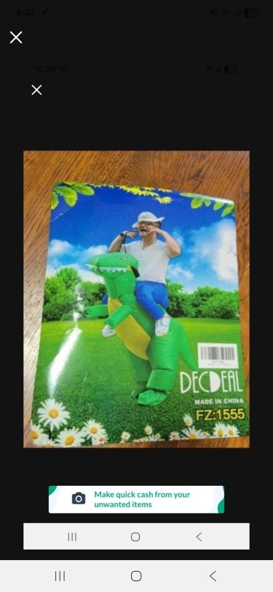 Inflatable Adult T-rex Rider Costume