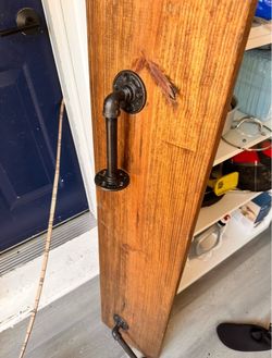 Rustic Industrial Wood Floating Shelves with Pipe Brackets