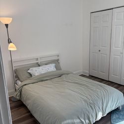 FULL Size Bedframe and Foam Mattress, White