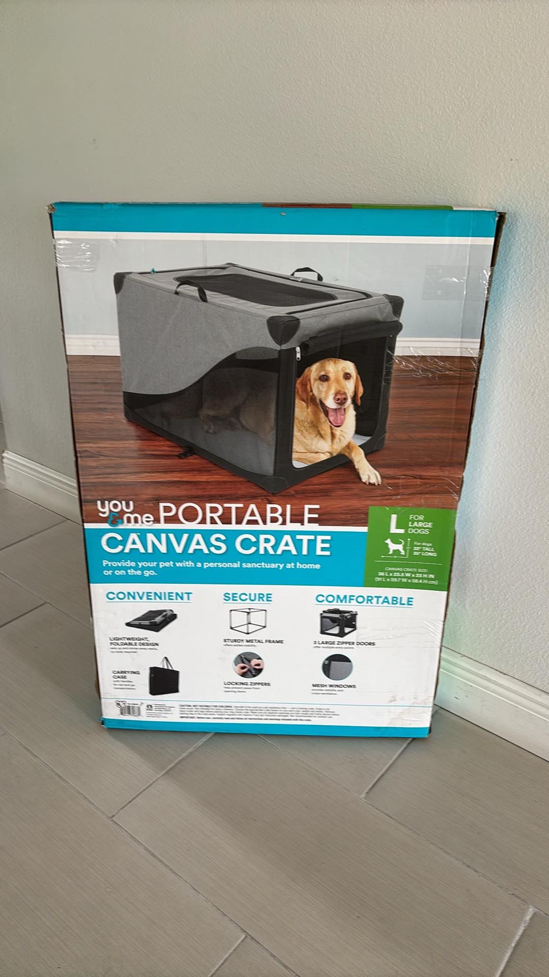 New Portable Canvas Dog Crate For Large Dogs You & Me