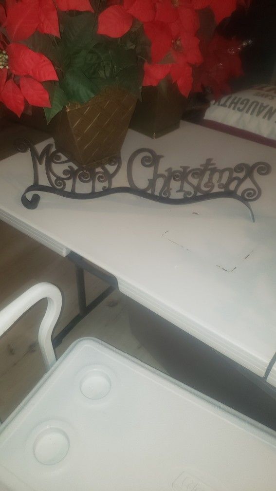 Wrought Iron Merry Christmas Sign