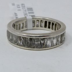 .925 Sterling Silver Ring With Clear Stones