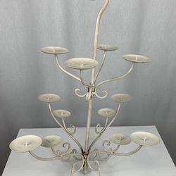 Metal White Coated Candle Holder