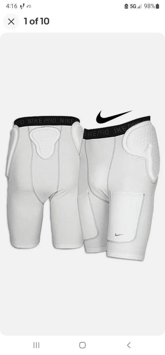 Brand New Nike Pro Dri Fit Padded Football Girdle Compression Shorts Adult Size Large Team sports