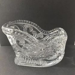 VTG 24% Lead Crystal Table Top Sleigh By American Crystal Collection