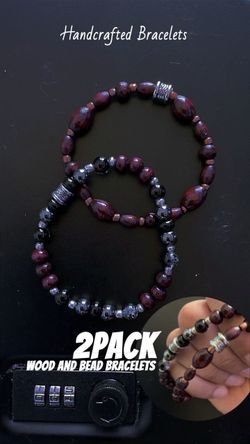 #005- 8 mm and 2 mm handcrafted beaded bracelet,