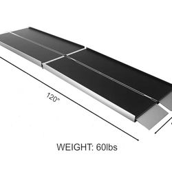 EZ-ACCESS SUITCASE 10 Ft TRIFOLD Portable Aluminum Folding Ramp with Slip-Resistant Applied Surface and Self-Adjusting Bottom Transitions Plates