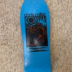 Explore your style with this vibrant yellow Chris Miller skateboard deck featuring a unique artistic design. A Collector’s dream.   Chris Miller Retro