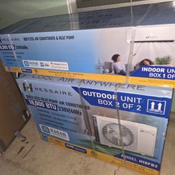 Hessaire DIY 21 SEER2 18,000 BTU WiFi 1.5-Ton Ductless Mini Split Air Conditioner, Heat Pump, Variable Speed Inverter-208V/230V