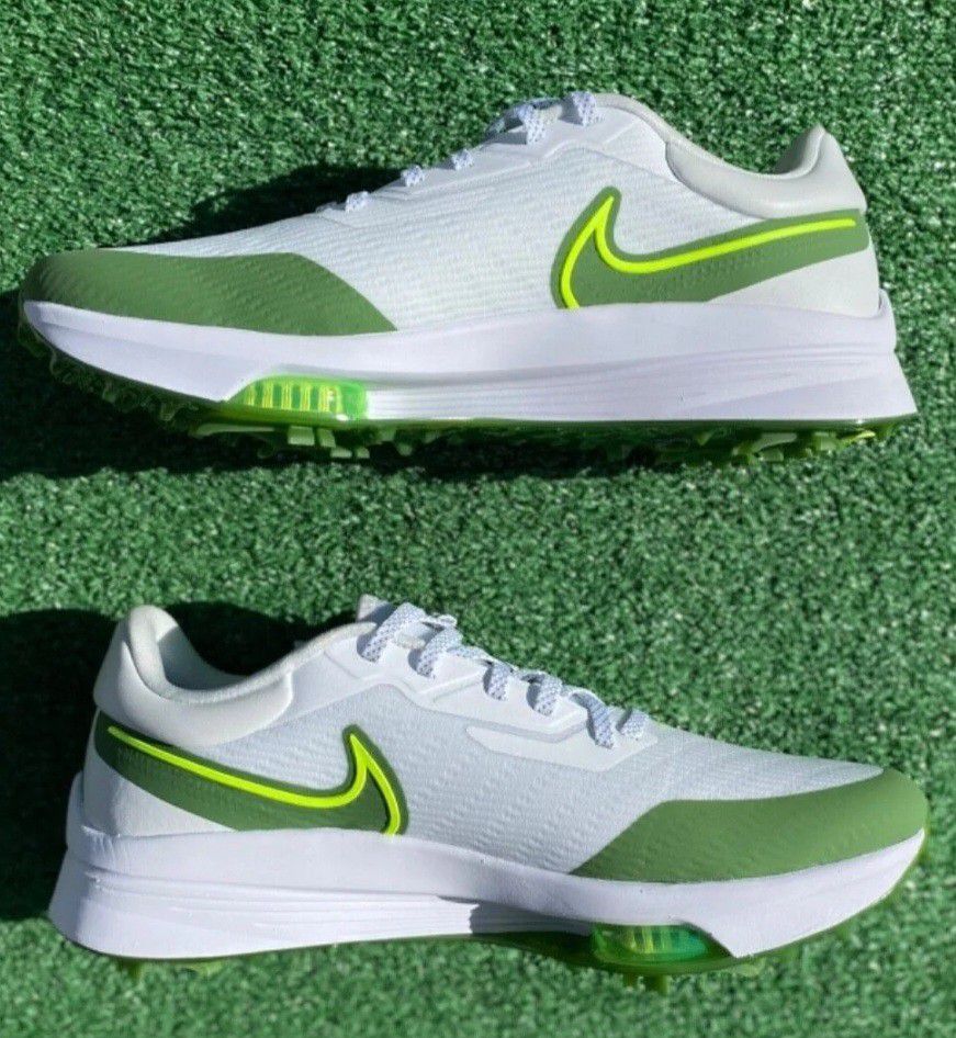 Brand New Nike Infinity Tour NEXT% White Volt Treeline Green GOLF SHOES Sizes 8, 10.5, 11.5, 12, 13