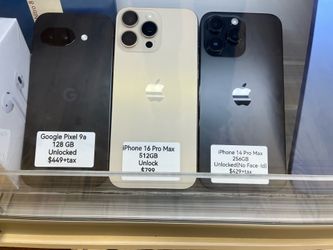 iPhone 16 Pro Max unlocked iPhone 14 Pro Max unlocked and Google pixel unlocked