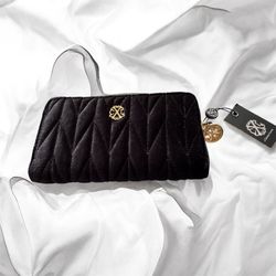 Christian Lacroix Black Velvet Quilted Wallet