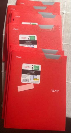 Star 2 Pocket Paper Folder with Prongs Red: Stationery, 150 Sheet Capacity New Never Used