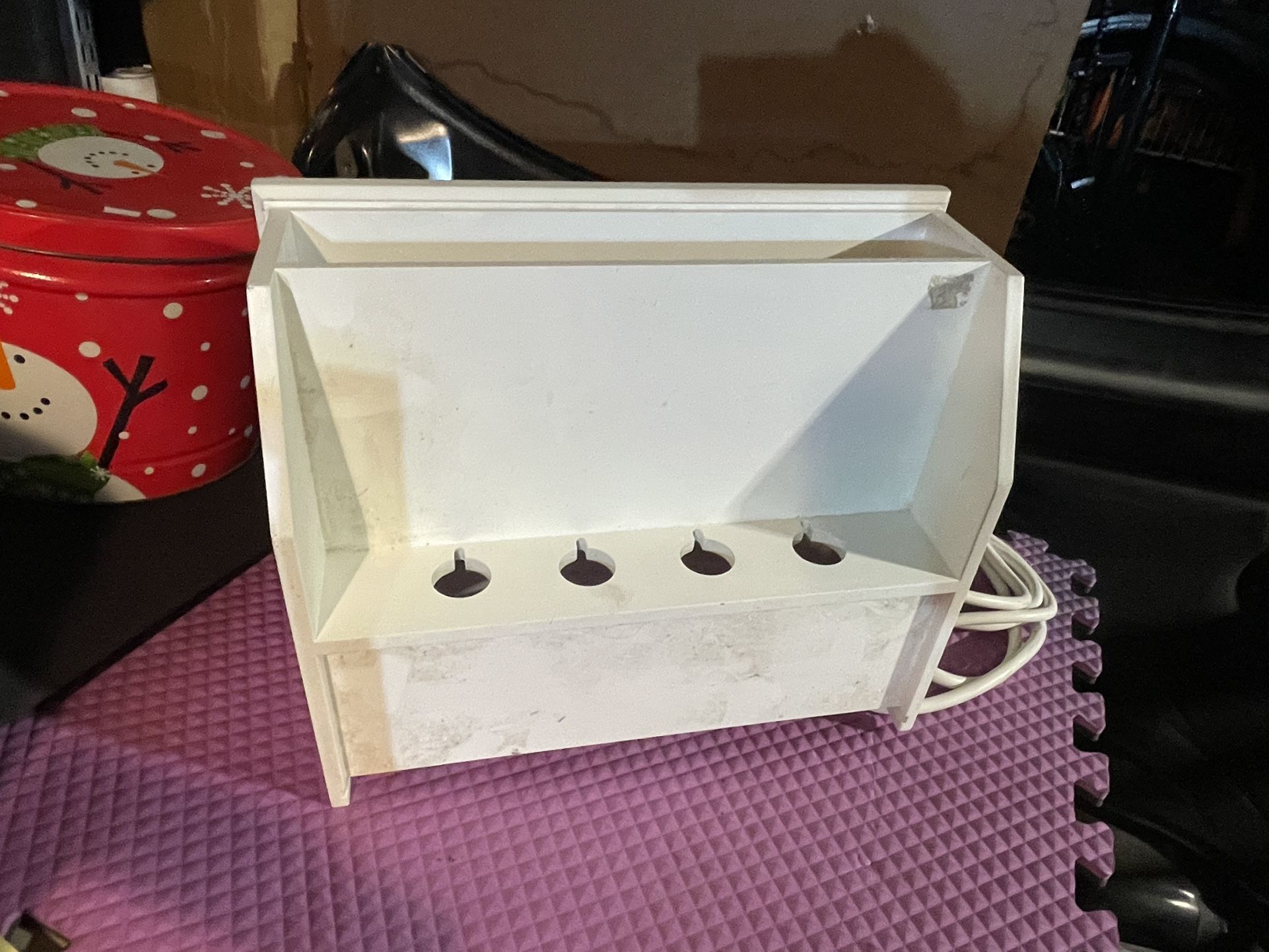 Wall-mounted Power Strip Organizer / Cable Management Shelf