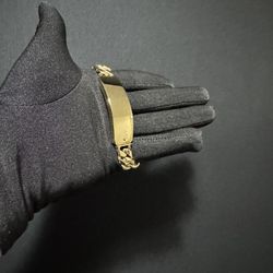 18K Gold filled Miami cuban link name plate ID bracelet