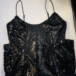 Superdown Black Sequence Dress