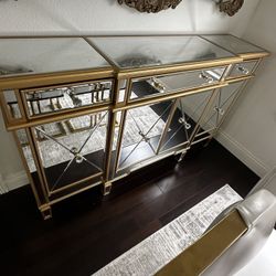 60” Gold Mirror Sideboard Buffet Table 
