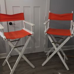 Two Folding Director Chairs-vintage 