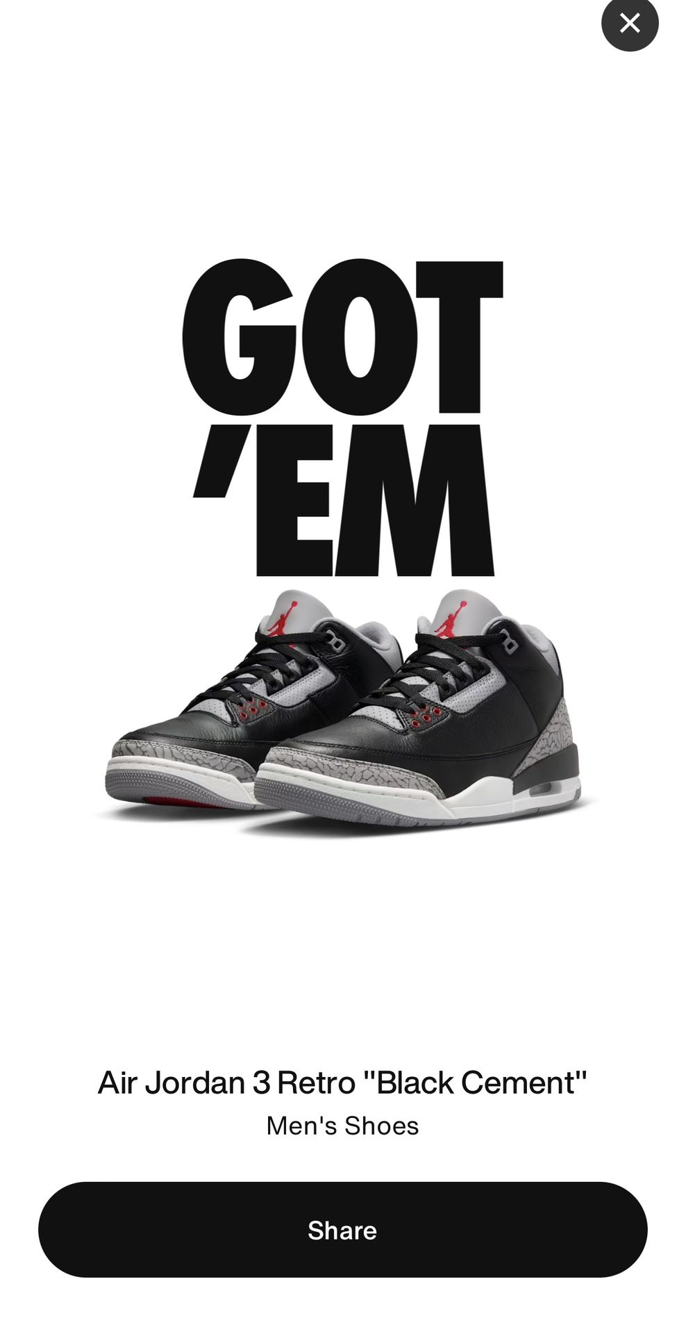 Jordan 3 ‘Black Cement’