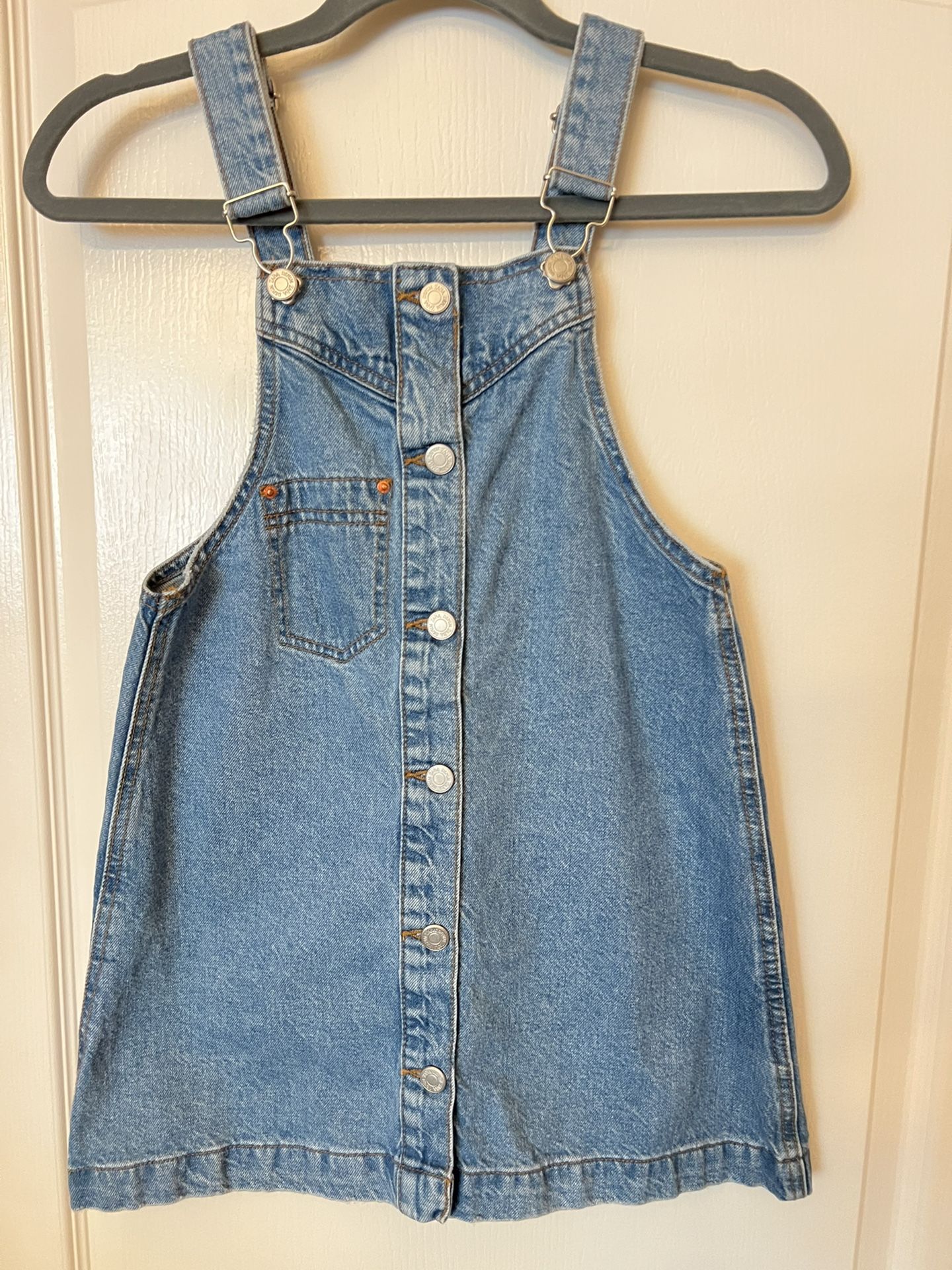 EUC Zara Cute Girl Blue Denim Pinafore Overall Dress Size 10