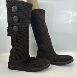 UGG Lattice Cardy Tall Knit Boots Brown Women’s US 9 Style 5819