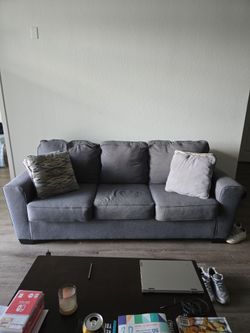 Gray Fabric 3-Seat Sofa