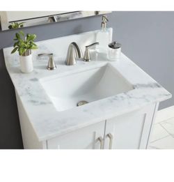 NEW Allen + Roth 25” Marble Vanity Top – Natural Shadow Storm – Sink Included