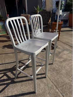 Antique rare aluminum barstools
