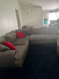 Dining table and sectional