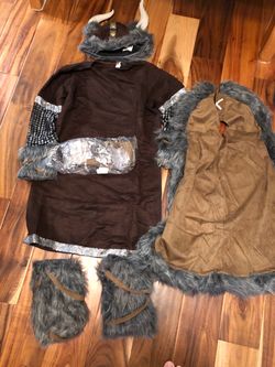 Viking Warrior Halloween Costume Set size M big boy 8-10