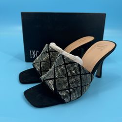 Inc Women's Liah Braided Slide Heels Women's Shoes, pewter bling Sz. 9