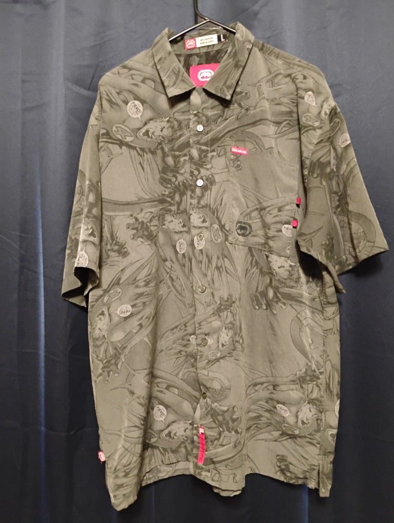 RARE VTG Y2K Ecko Unltd Marvel Complex Collab Fantastic Four Doom AOP Shirt