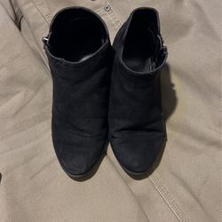 Wonder Nation Girls Black Ankle  Boots 12c Used  Side Zip View Pictures For Further Condtion