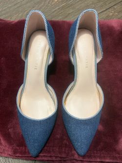 Kelly & Katie Denim D'Orsay Pointed-Toe heels
