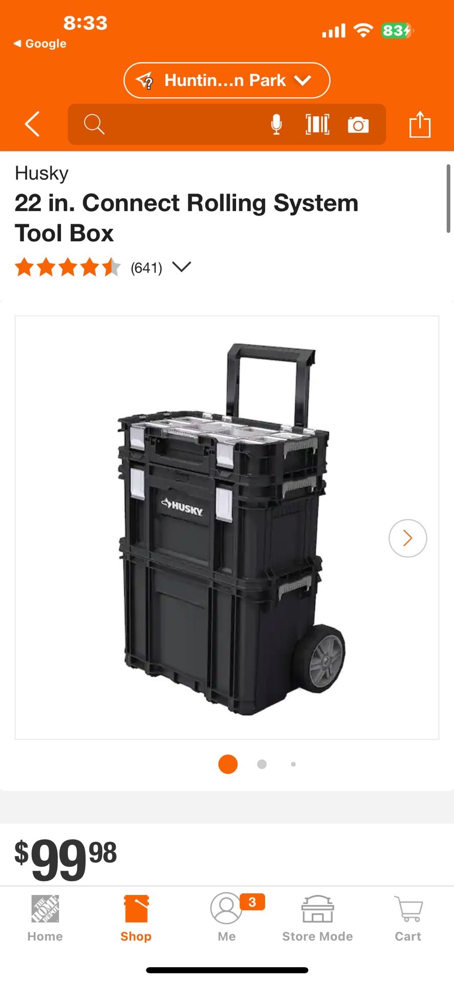Husky 22 in. Connect Rolling System Tool Box