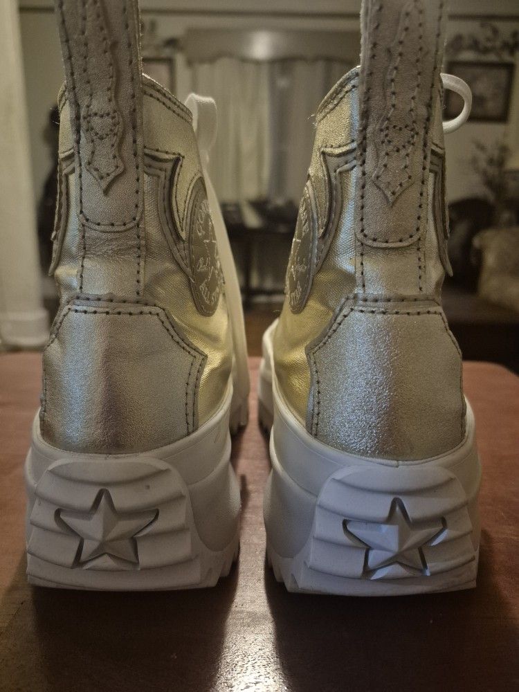 Converse Metalic Gold Platform Boots Shoes