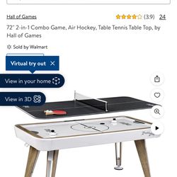 72" 2-in-1 Combo Game, Air Hockey, Table Tennis Table Top, by Hall of Games