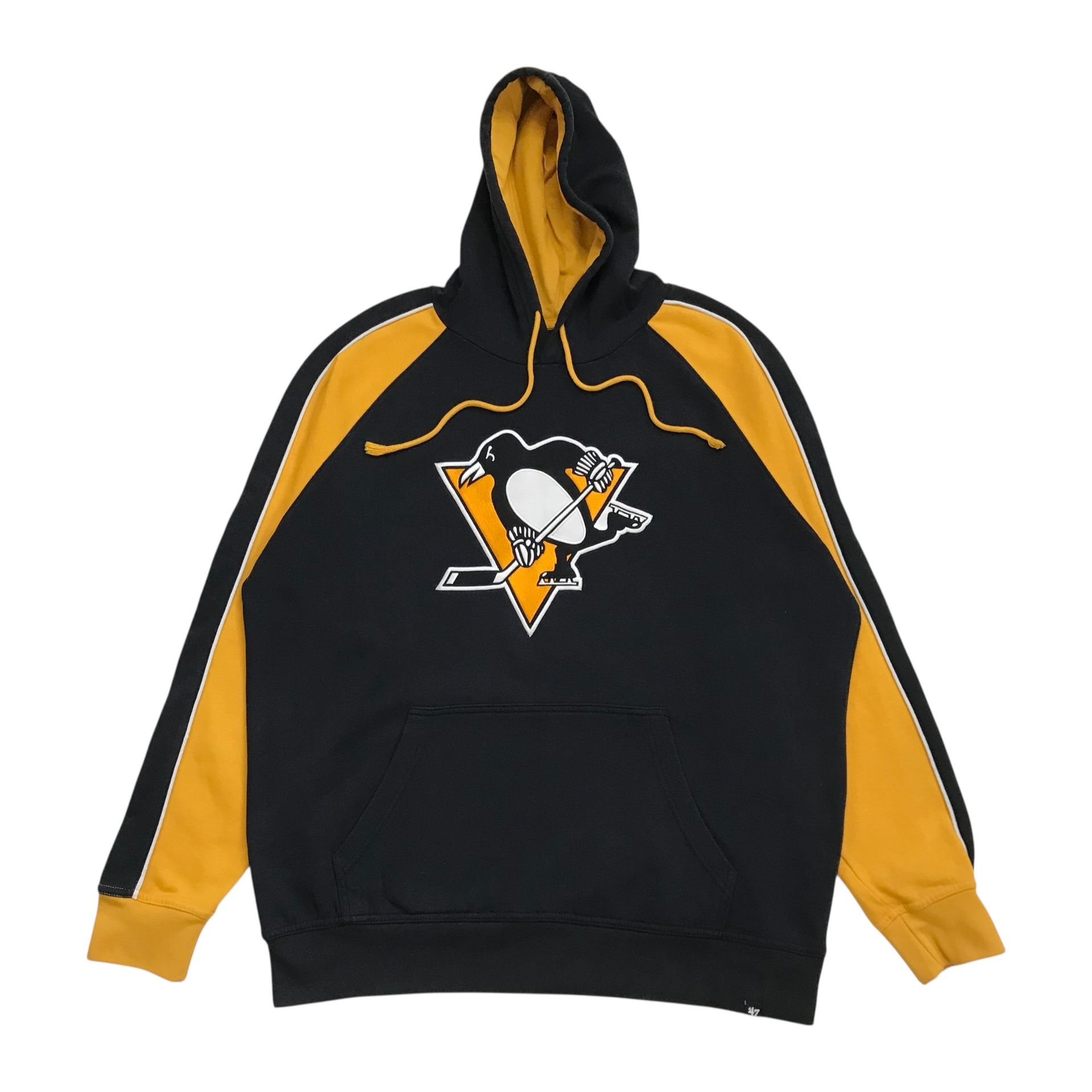 PITTSBURGH PENGUINS HOODIE XL MENS BLACK SWEATSHIRT PULLOVER NHL SEWN VINTAGE