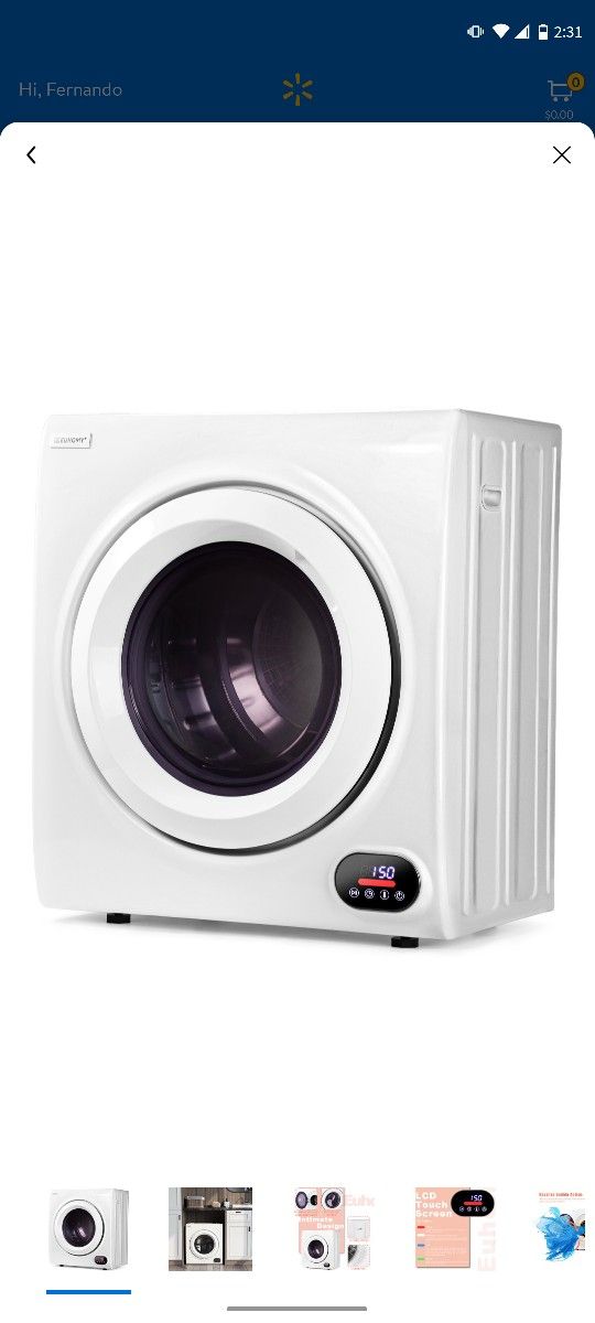 Euhomy Compact Dryer CD-9 White Digital Screen 9lb Capacity