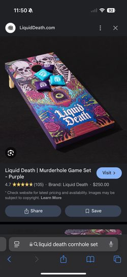 Liquid Death Murderhole/Cornhole Set