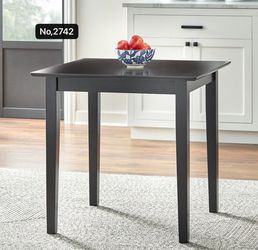 30”Square Counter Height Dining Table, Counter Height Table, Square Tabletop, Square Legs, Rubberwood Construction,Black
