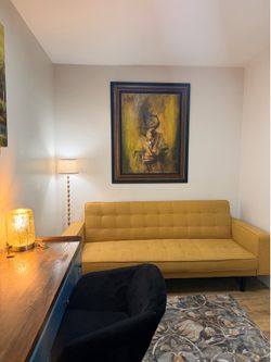 Yellow sofa bed