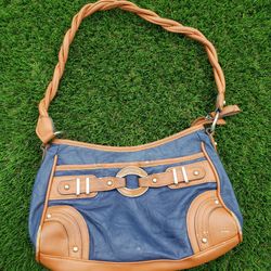 Purse, Navy Blue, Leather, Used (Good Condition)
