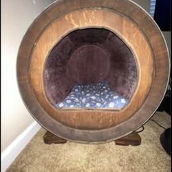 Beautiful handmade dog barrel pure wood house