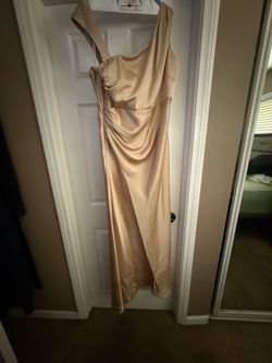Azazie champagne colored dresses and shall