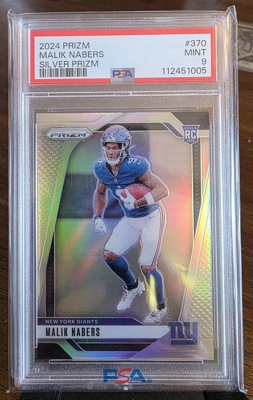 Malik Nabers Silver Prizm Psa9