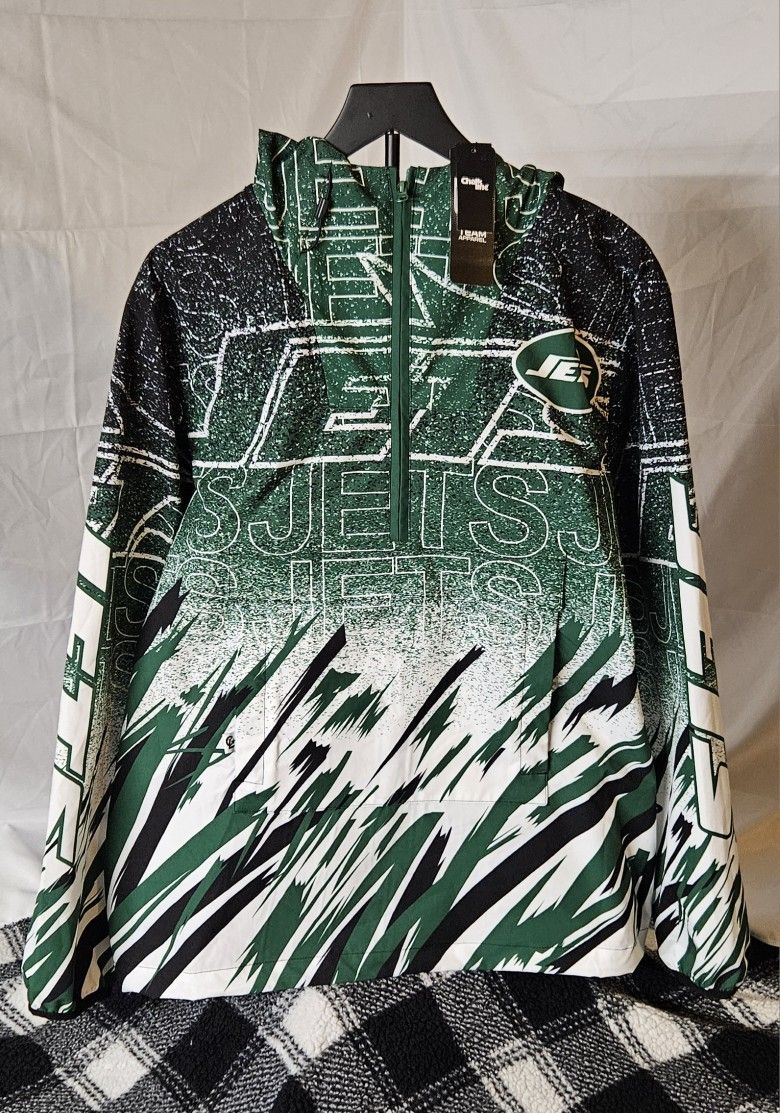 New York Jets Sketch Anorak Jacket Size Medium by Chalk Line NFL Team Apparel