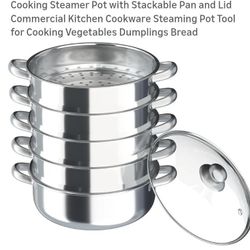 $40 New steamer pot 12 in 5 tier stackable steamer cooker with lid and triply bottom