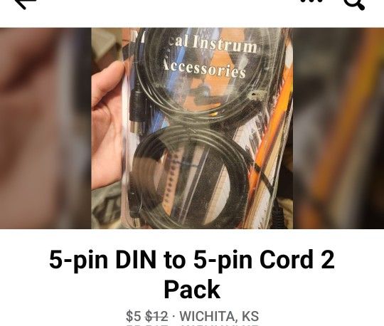 5 Pin Din To 5pin 10ft 2pack Cords