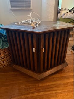 Mid century hexagon shaped cabinet